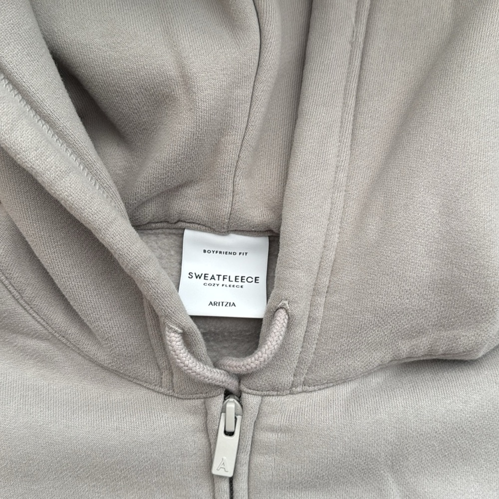 ARITZIA SET Ash gray sweat fleece cargo skirt and zip up hoodie set size xs - Picture 7 of 8